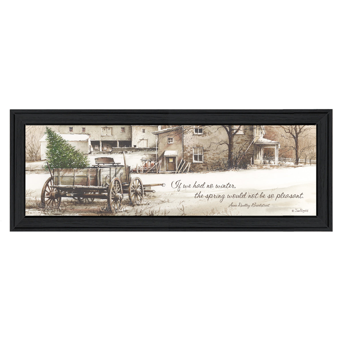 Winter Black Framed Print Wall Art