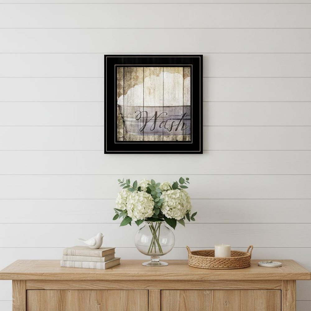 Wash 2 Black Framed Print Bathroom Wall Art