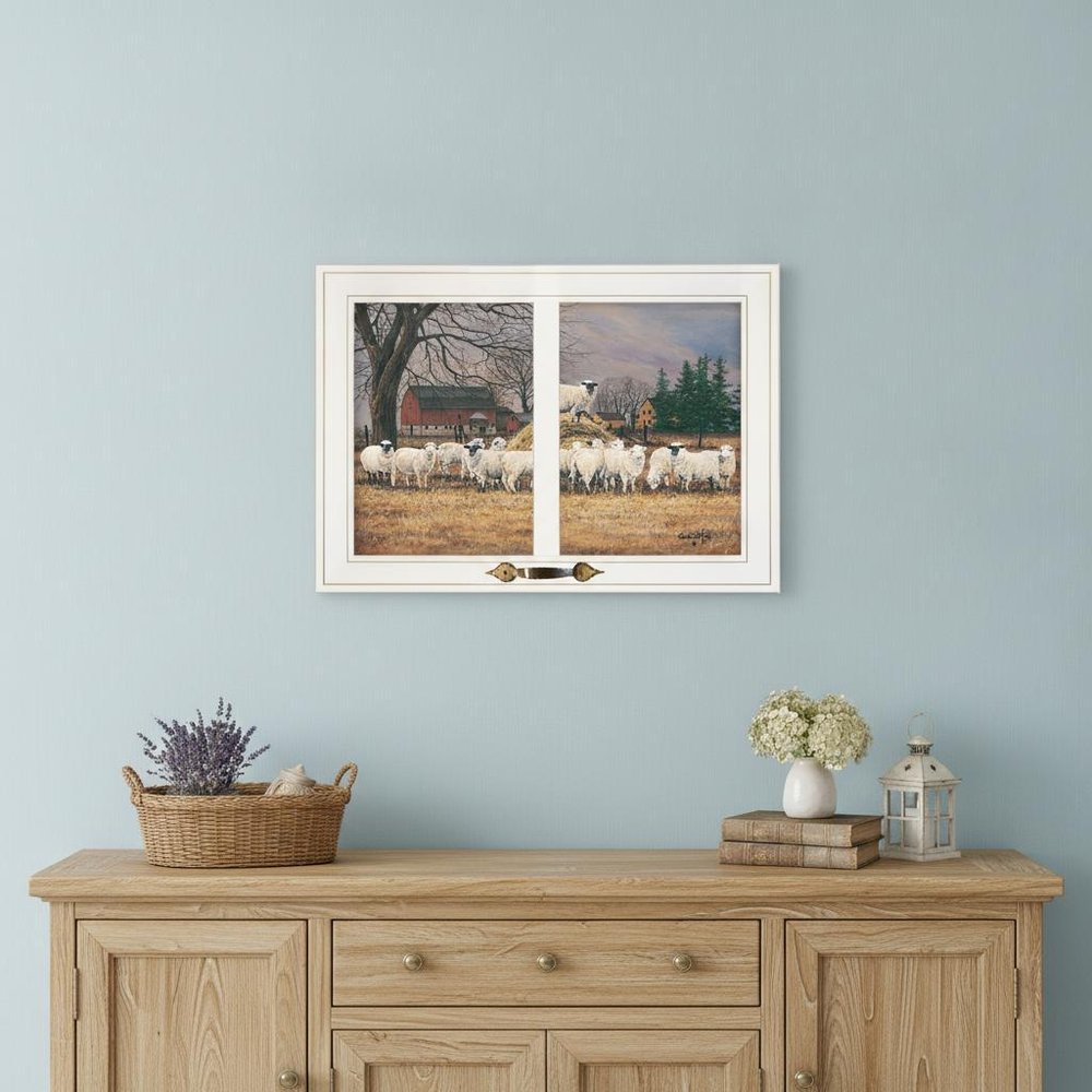 Wool Gathering 2 White Framed Print Wall Art