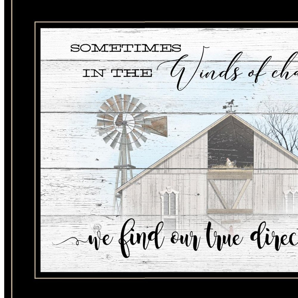 Winds Of Change Windmill on the Farm Black Framed Print Wall Art