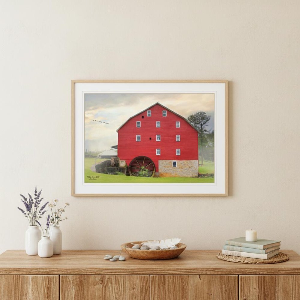 Willow Grove Mill 2 White Framed Print Wall Art