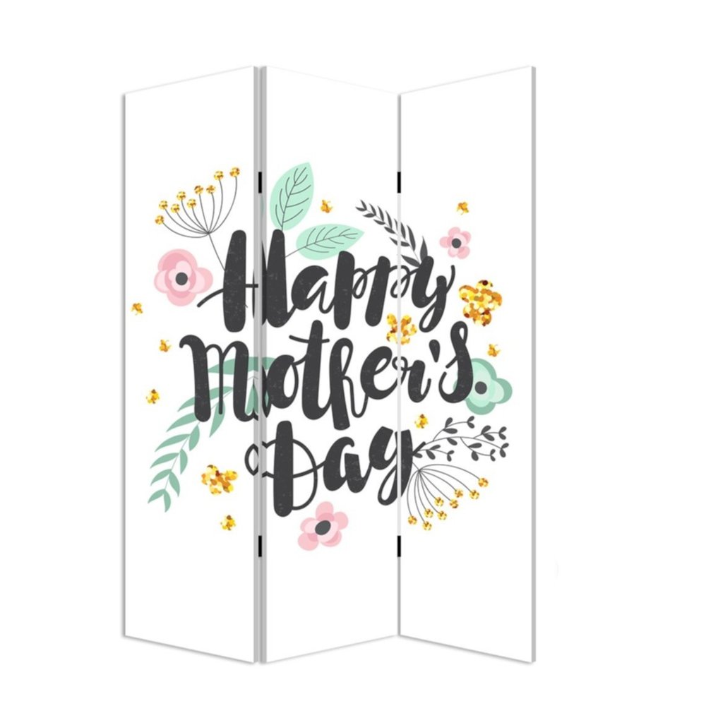 Sweet Floral Mother's Day Three Panel Room Divider Screen