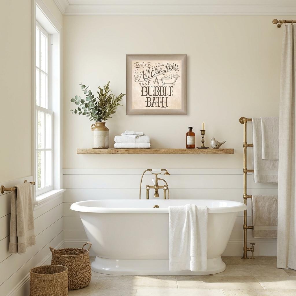 When All Else Fails 1 Brown Framed Print Bathroom Wall Art