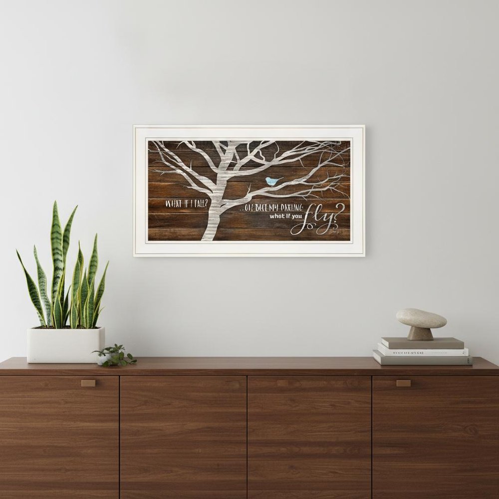 What if You Fly 1 White Framed Print Wall Art