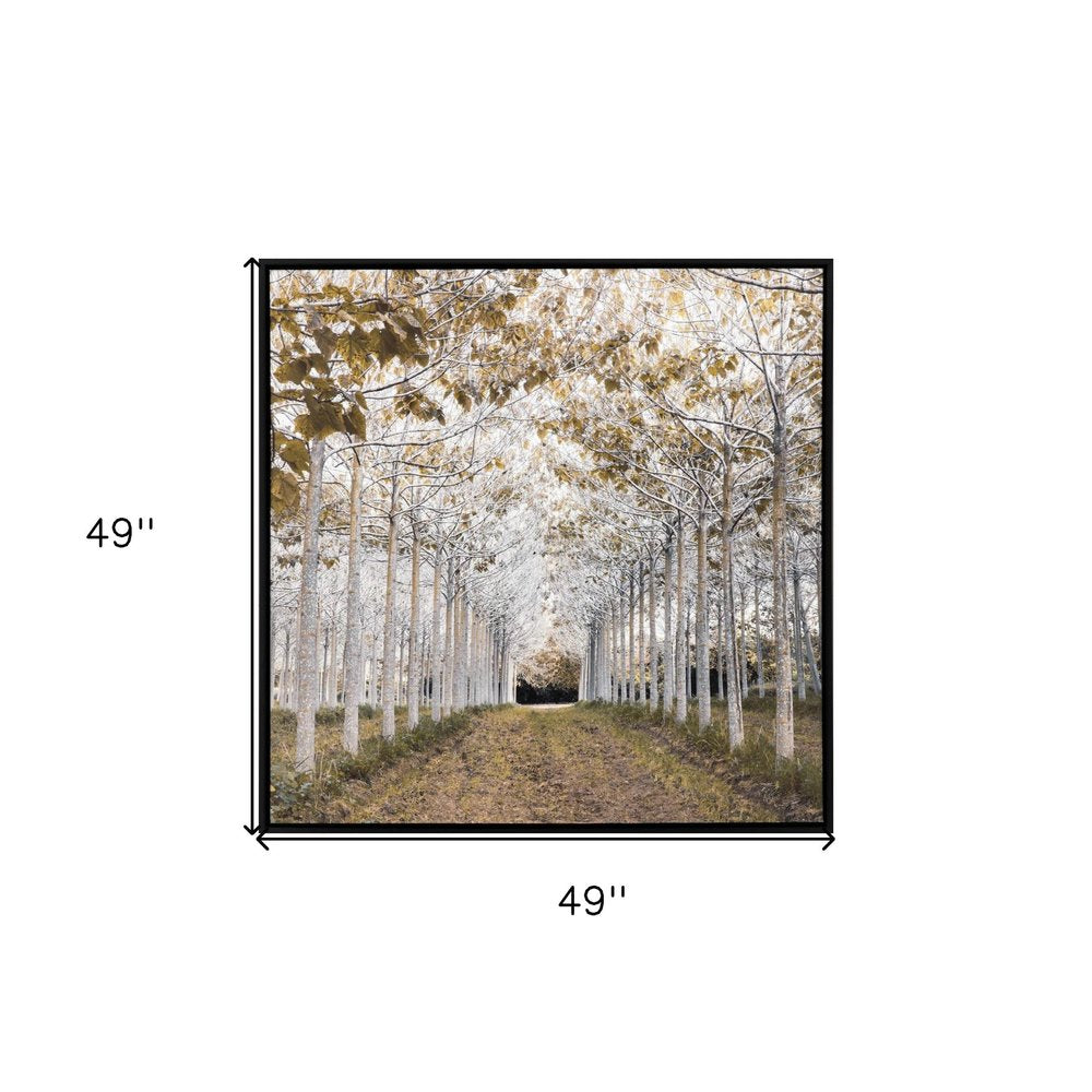White Gold Canvas Black Floater Frame Print Wall Art
