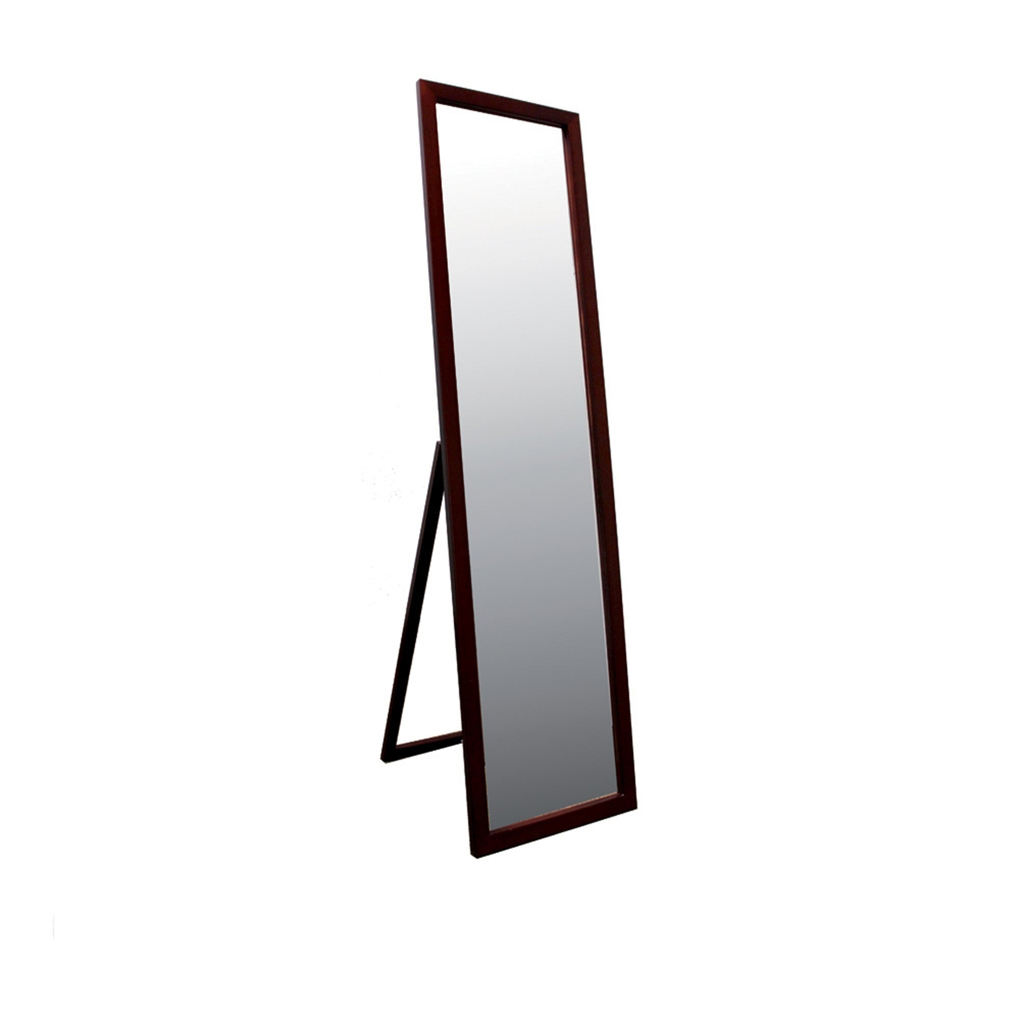 55" Brown Wood Framed Full Length Freestanding Mirror