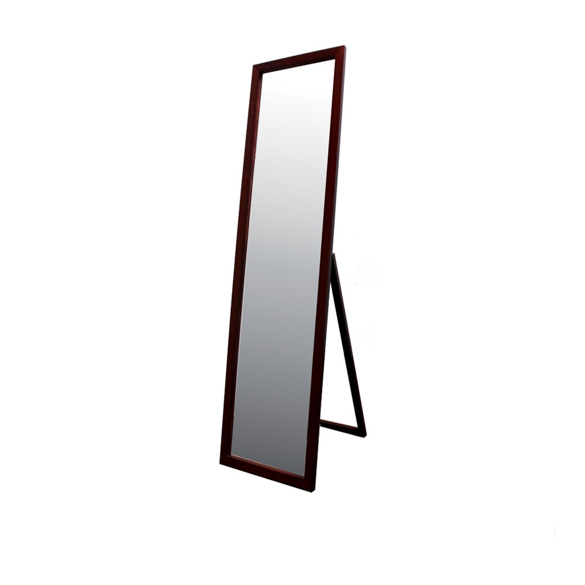 55" Brown Wood Framed Full Length Freestanding Mirror