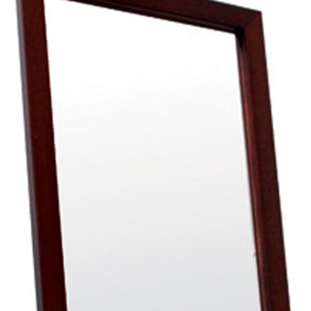 55" Brown Wood Framed Full Length Freestanding Mirror