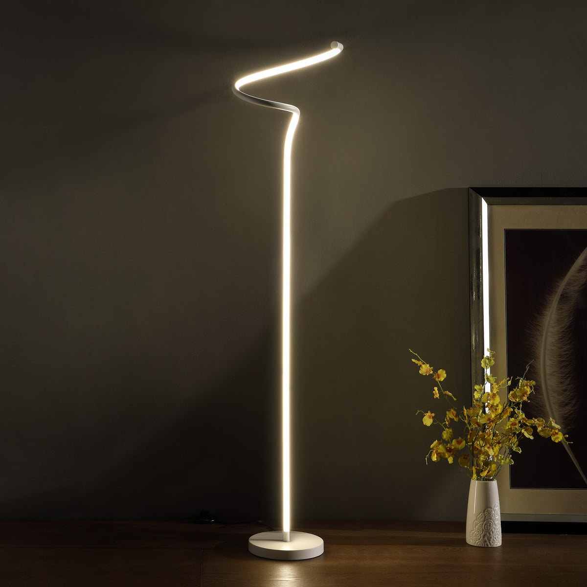 51" White LED Novelty Floor Lamp With White