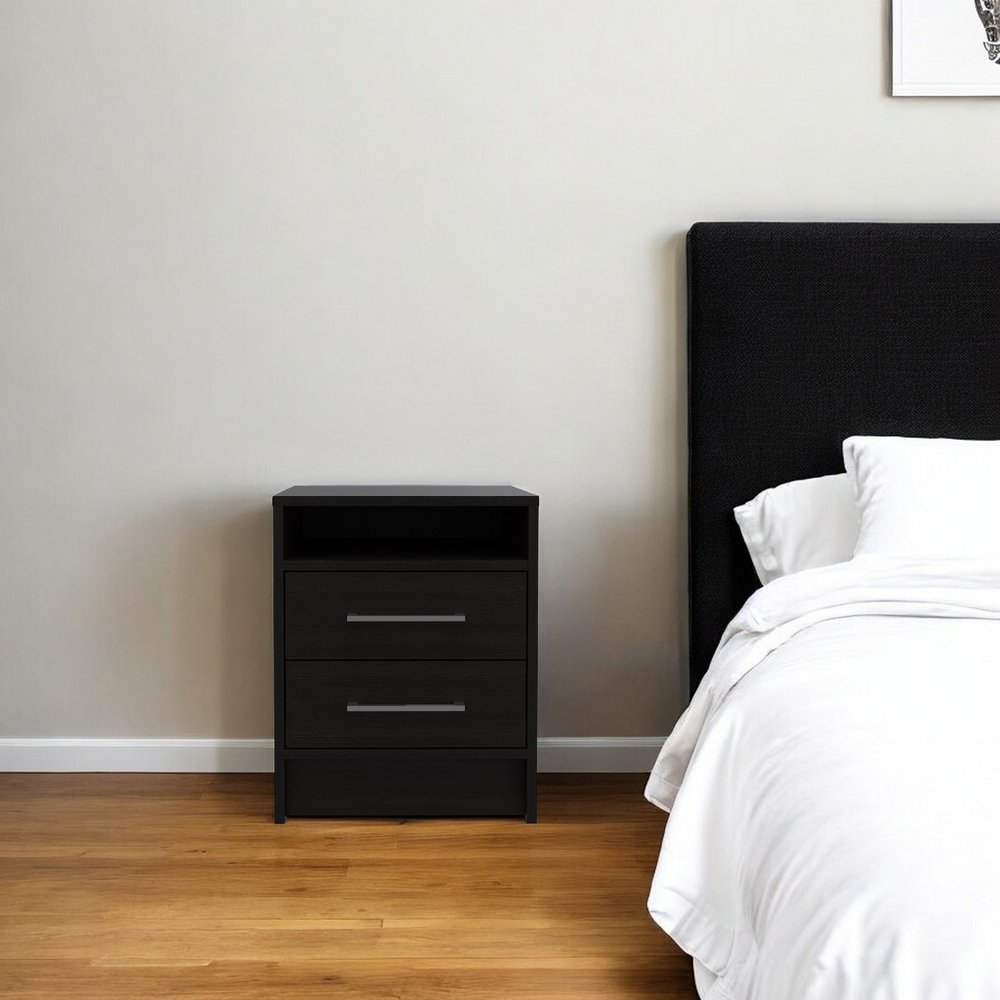 20" Wood Two Drawer Nightstand