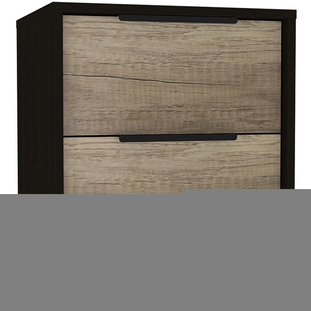 19" Wood Two Drawer Nightstand