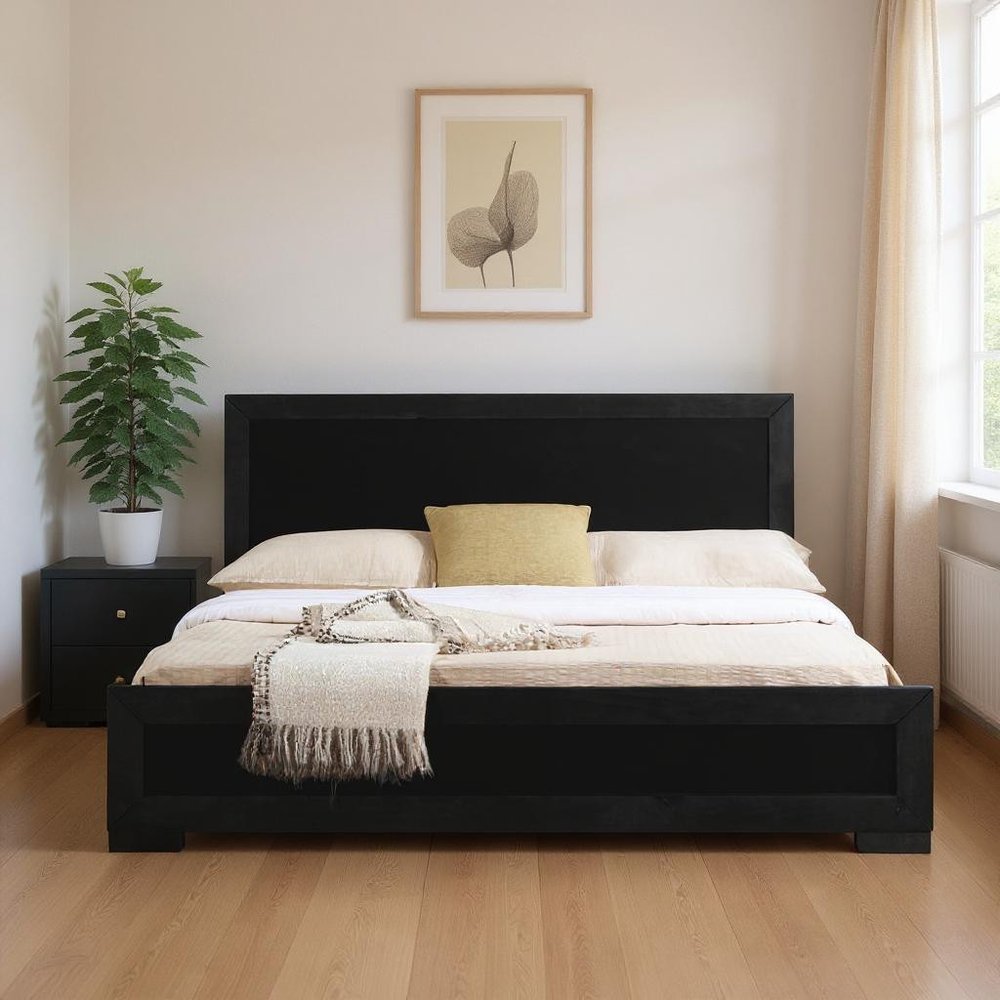 Black Wood Queen With Yes Bed Frame