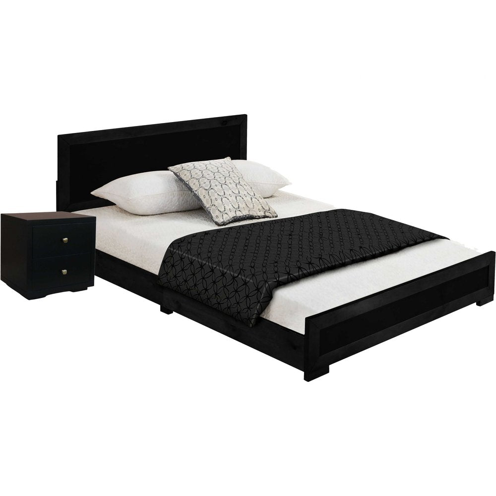 Black Wood Queen With Yes Bed Frame