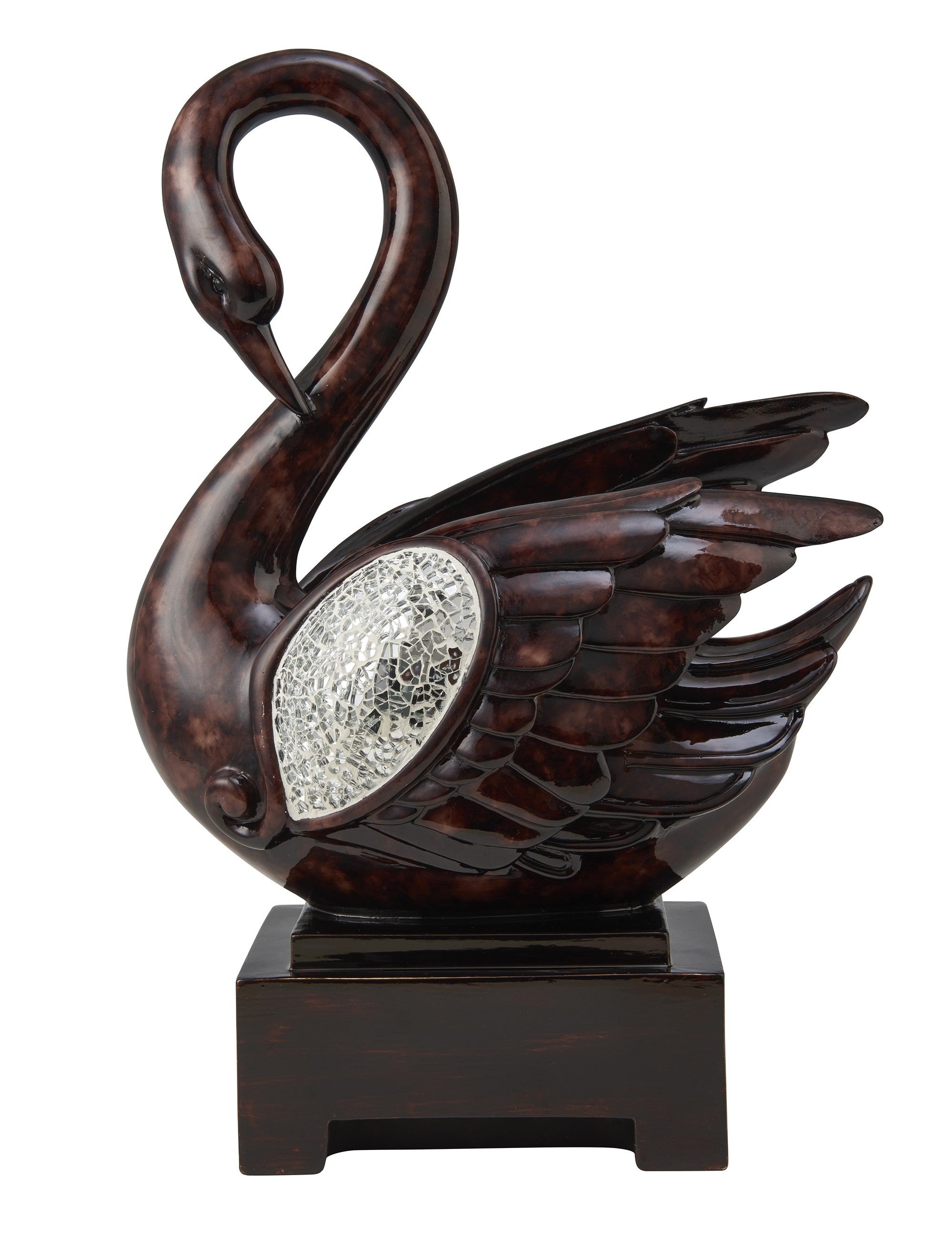 17" Marbleized Cherry Brown Dove Figurine Sculpture