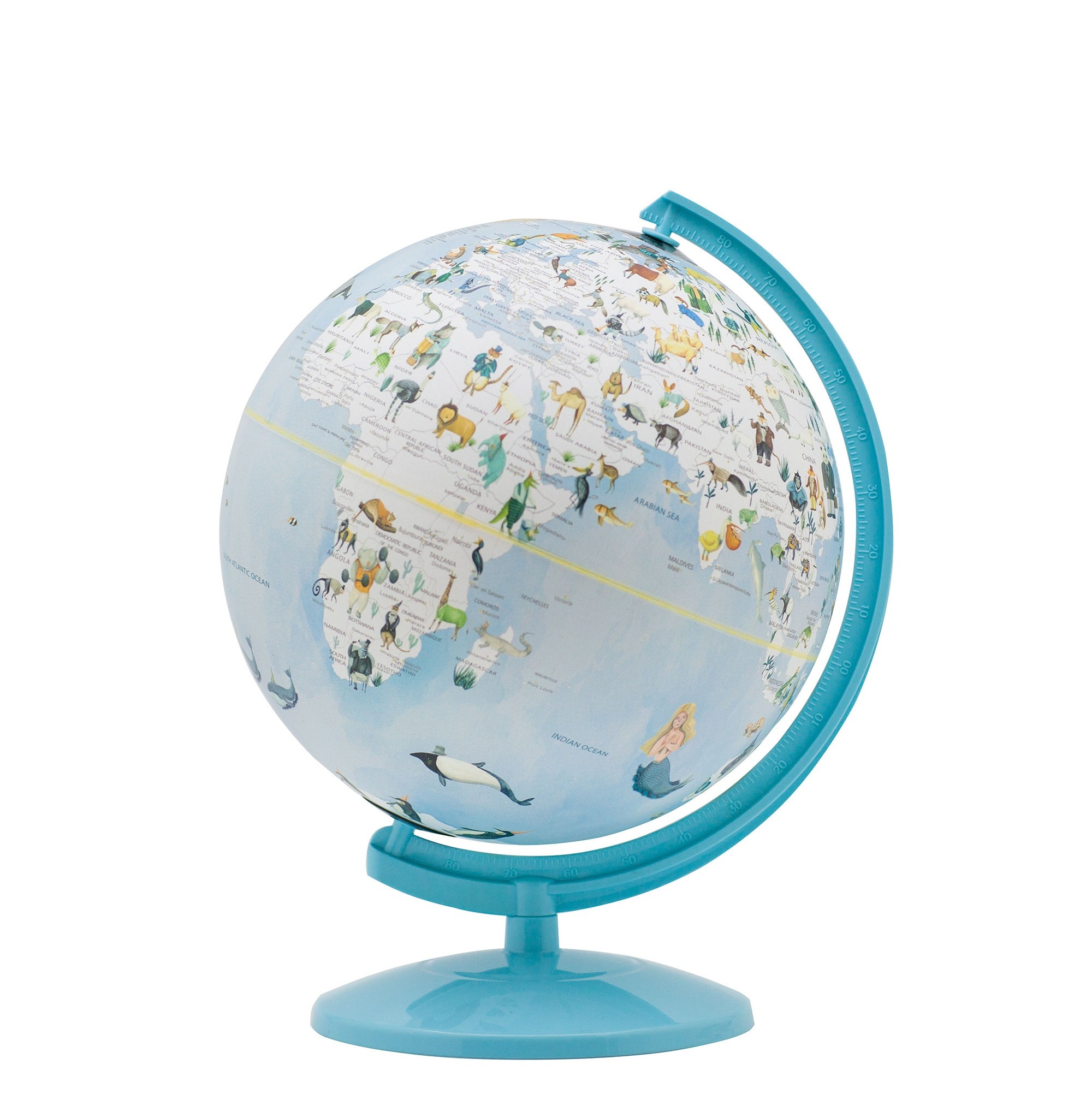 13" Animals of the World Acrylic Globe With LED and Night Light