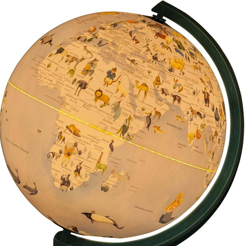 13" Animals of the World Acrylic Globe With LED and Night Light