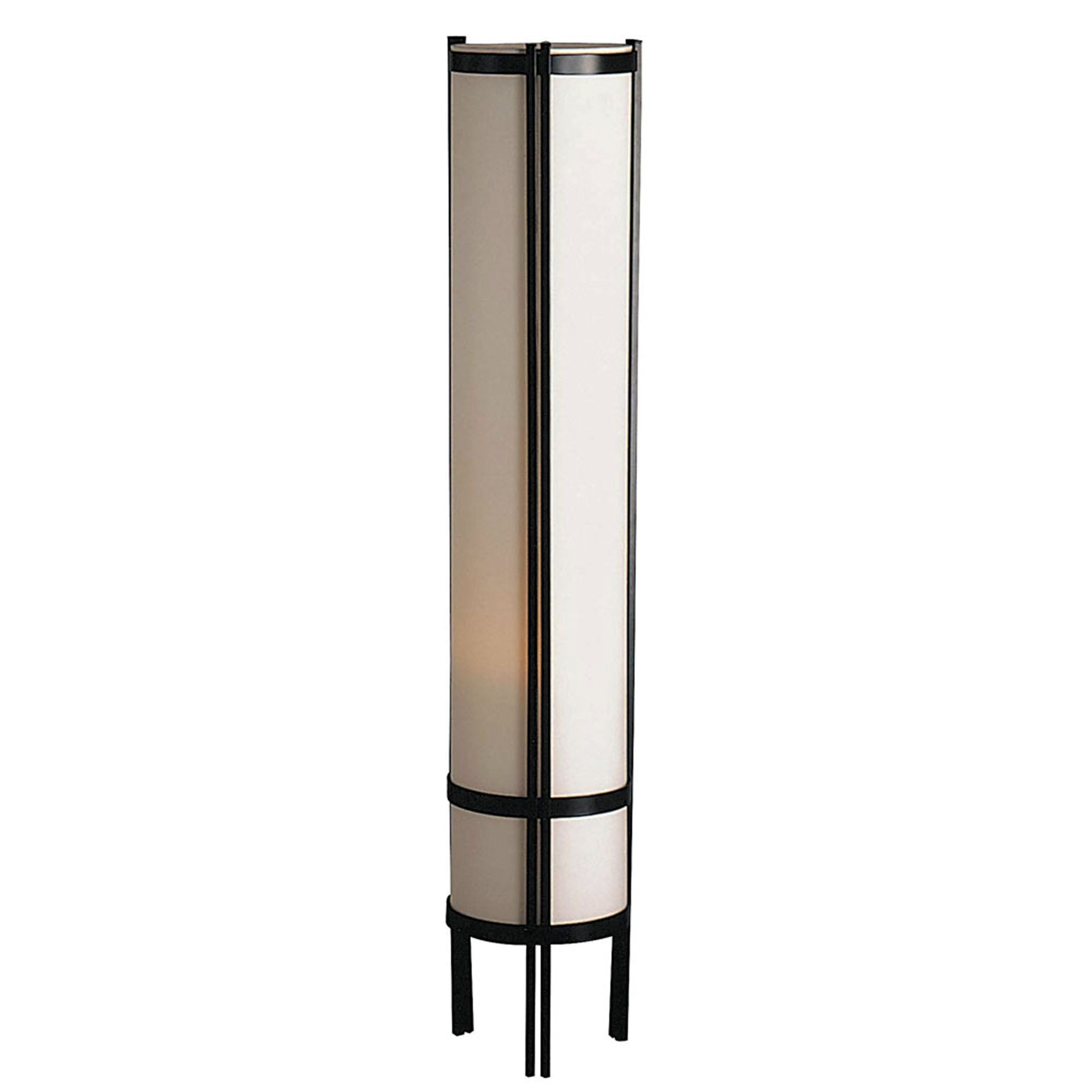 48" Steel Column Floor Lamp With Beige Drum Shade