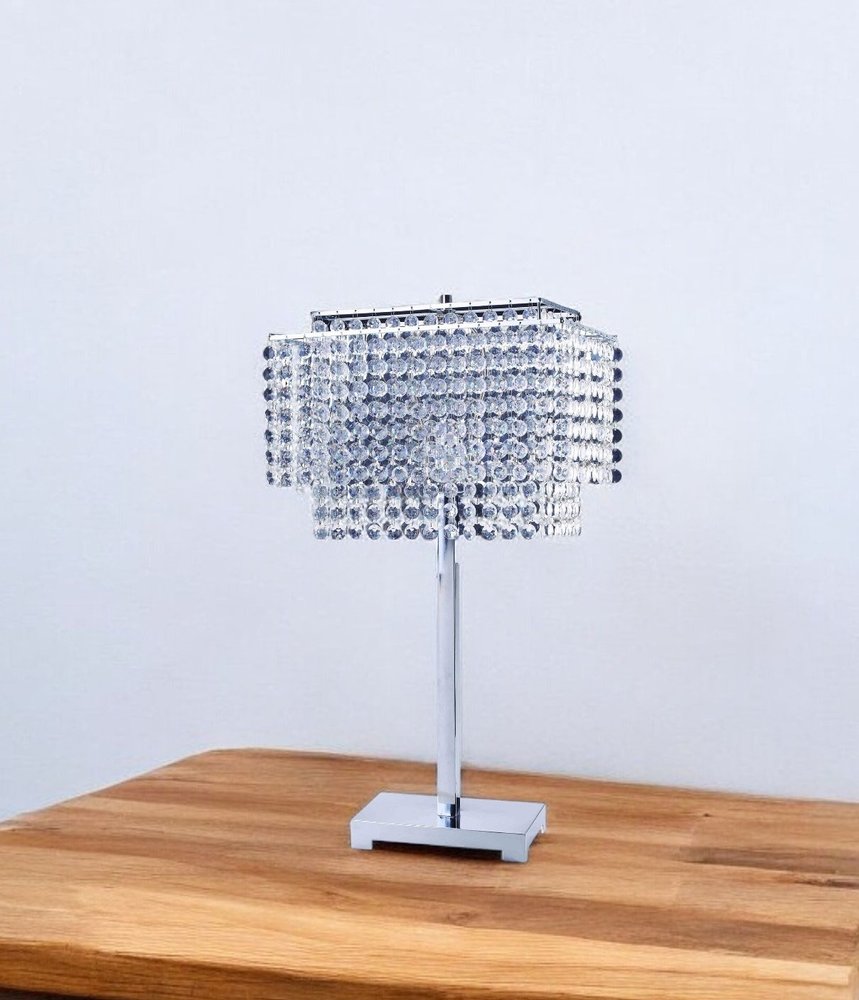 Bling Glam Faux Crystal Rectangular Table Lamp