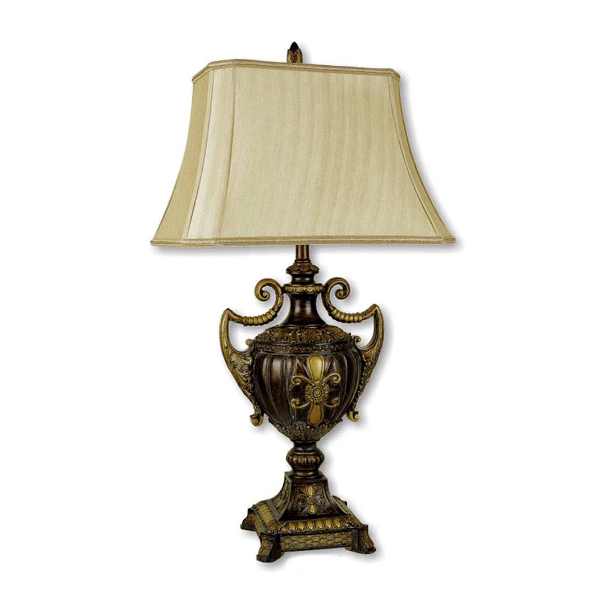 31" Gold Bedside Lamp With Bell Shade