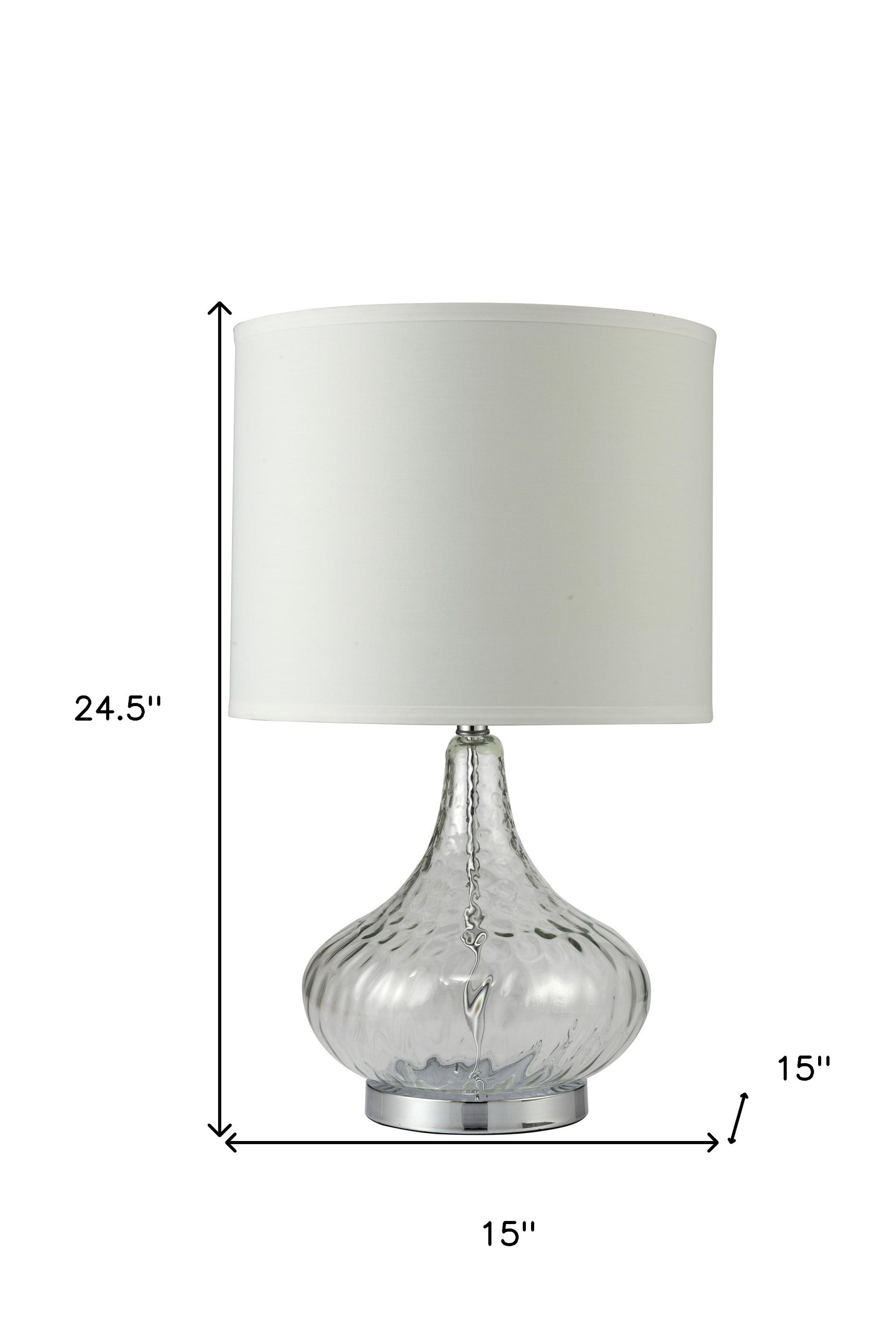Clear Textured Glass Table Lamp