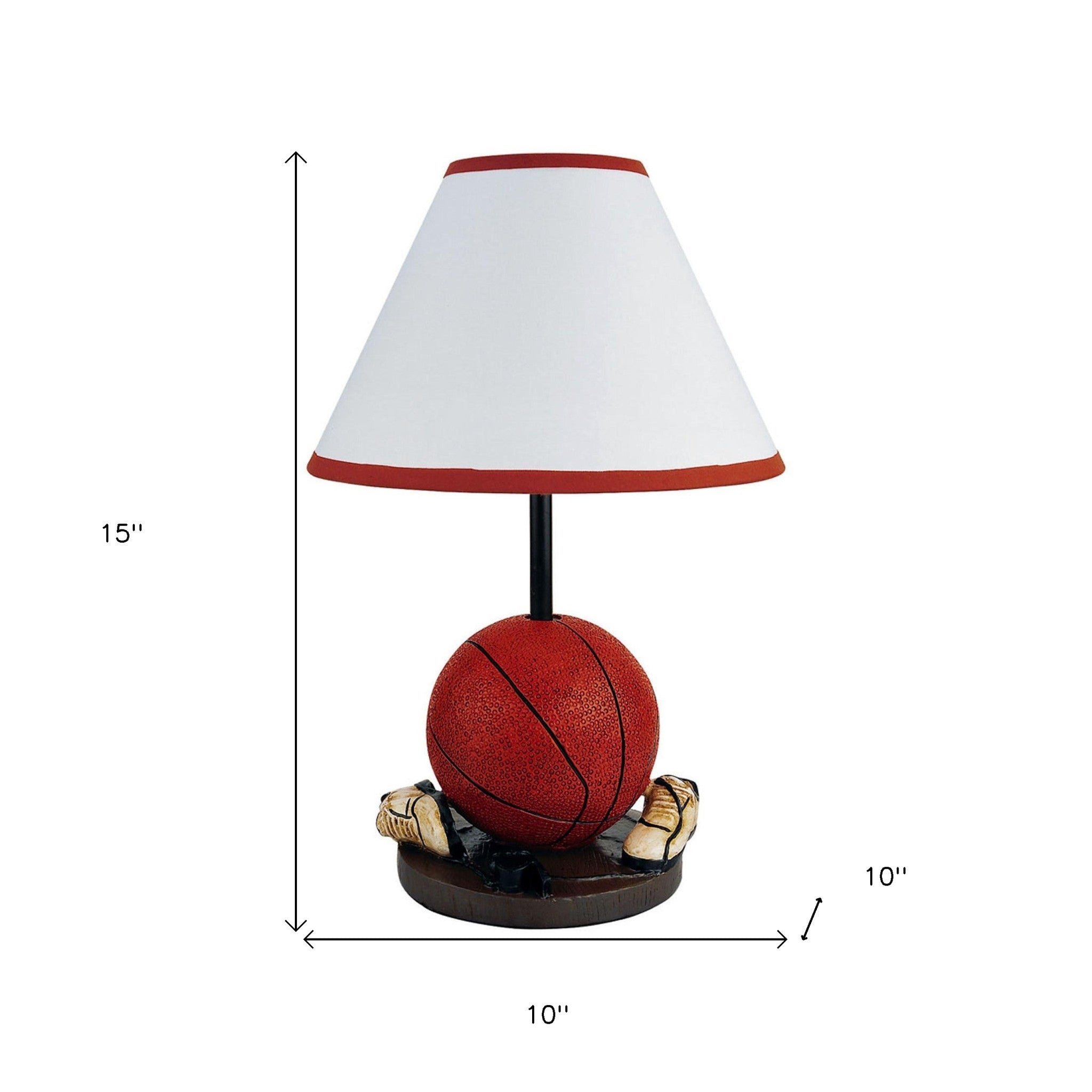 15" Orange Bedside Table Lamp With White Shade