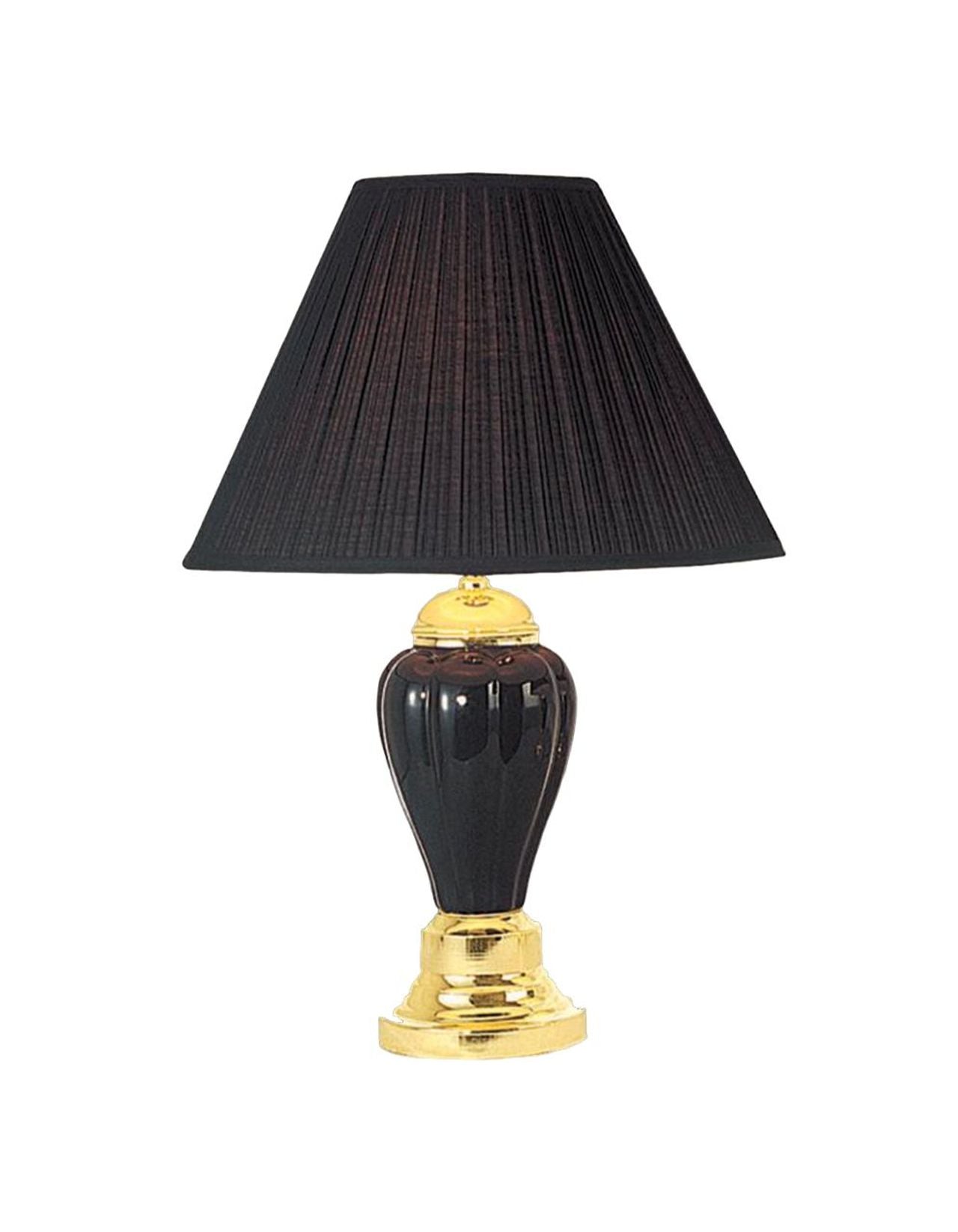 27" Black and Gold Ceramic Urn  Table Lamp With Black Empire Shade