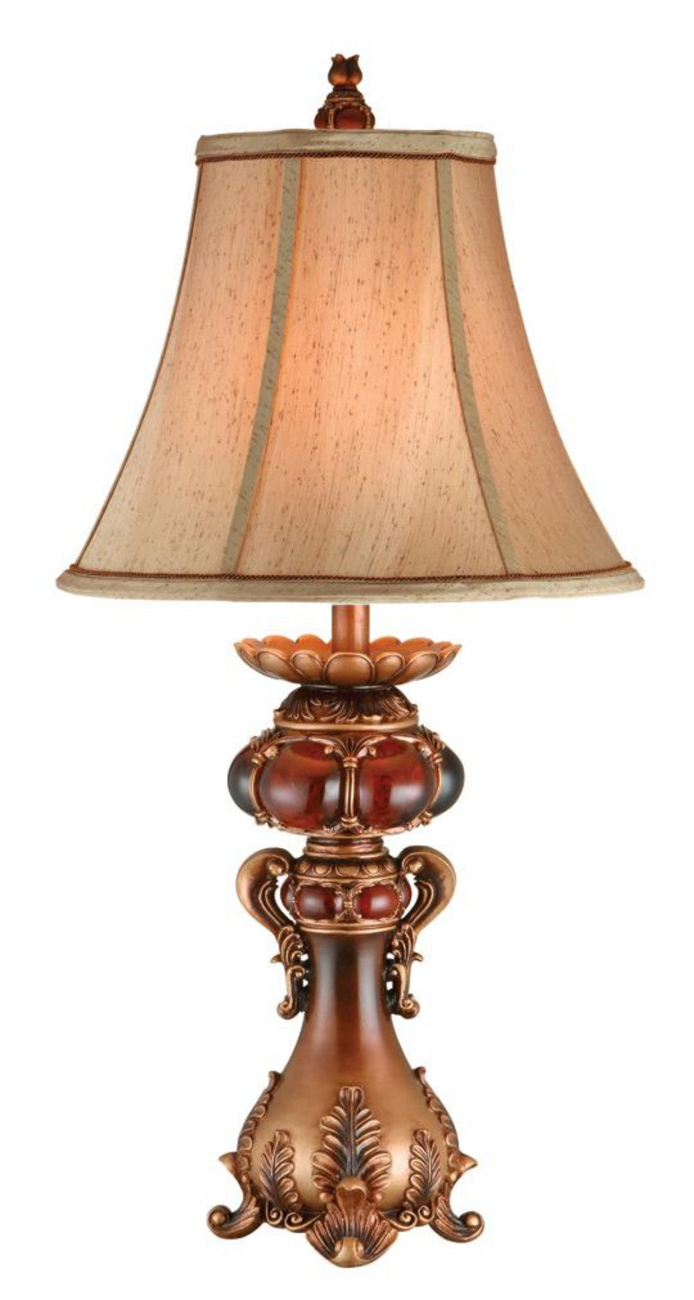 Antique Inspired Table Lamp with Linen Lamp Shade