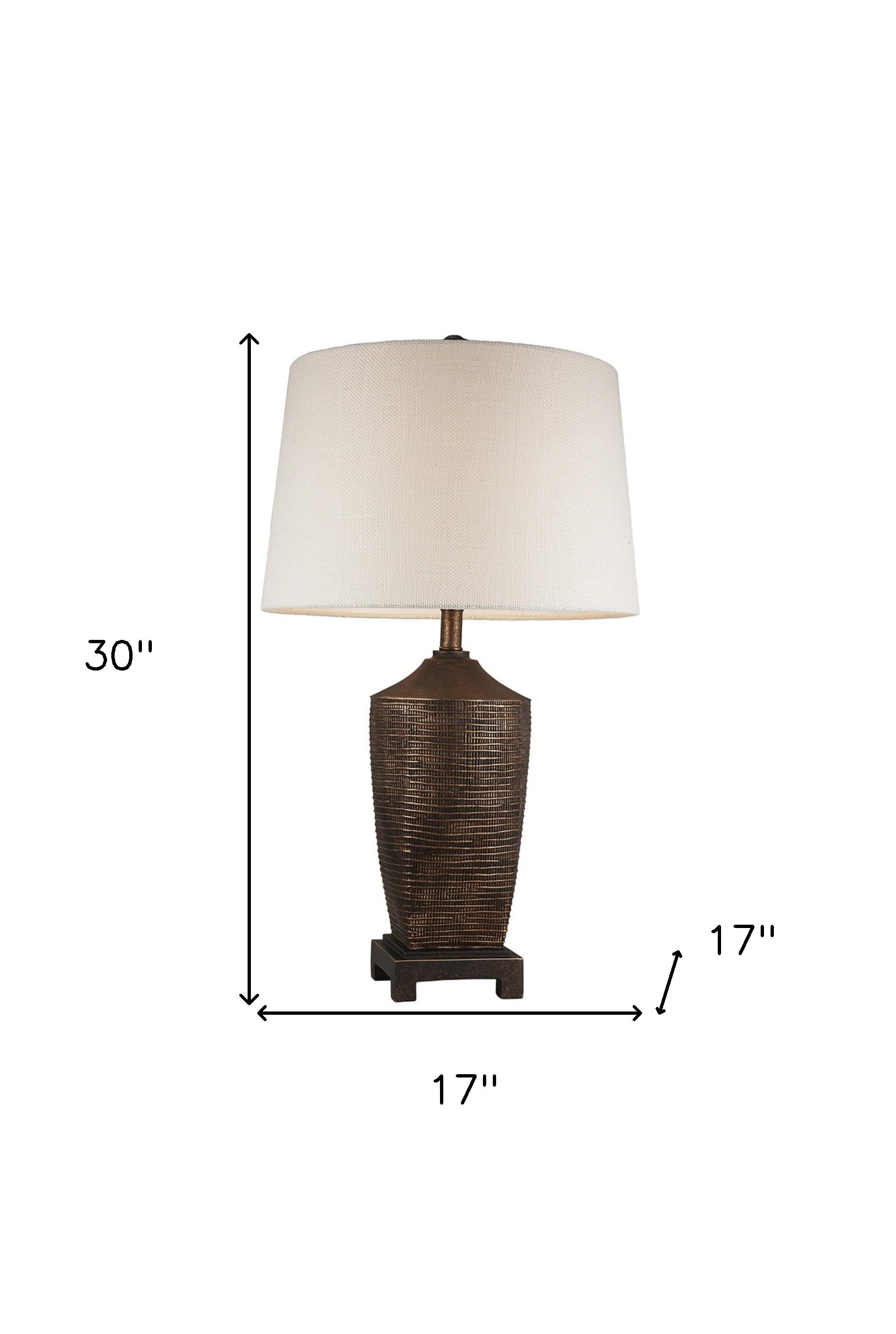 Fantastic Rustic Ribbed Bronze Table Lamp