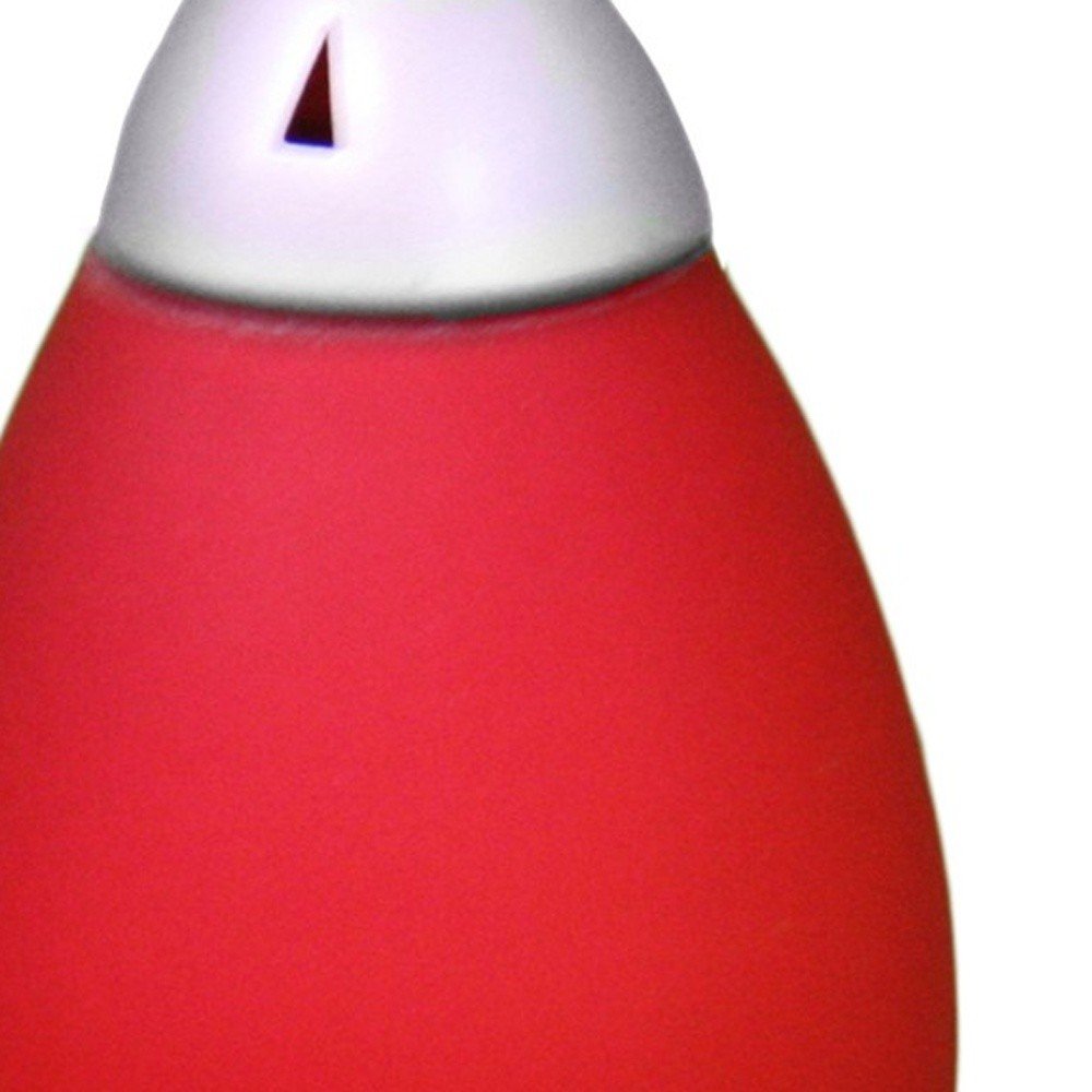 11" Red And Silver Acrylic And Metal Rocket Shaped Bedside Lamp