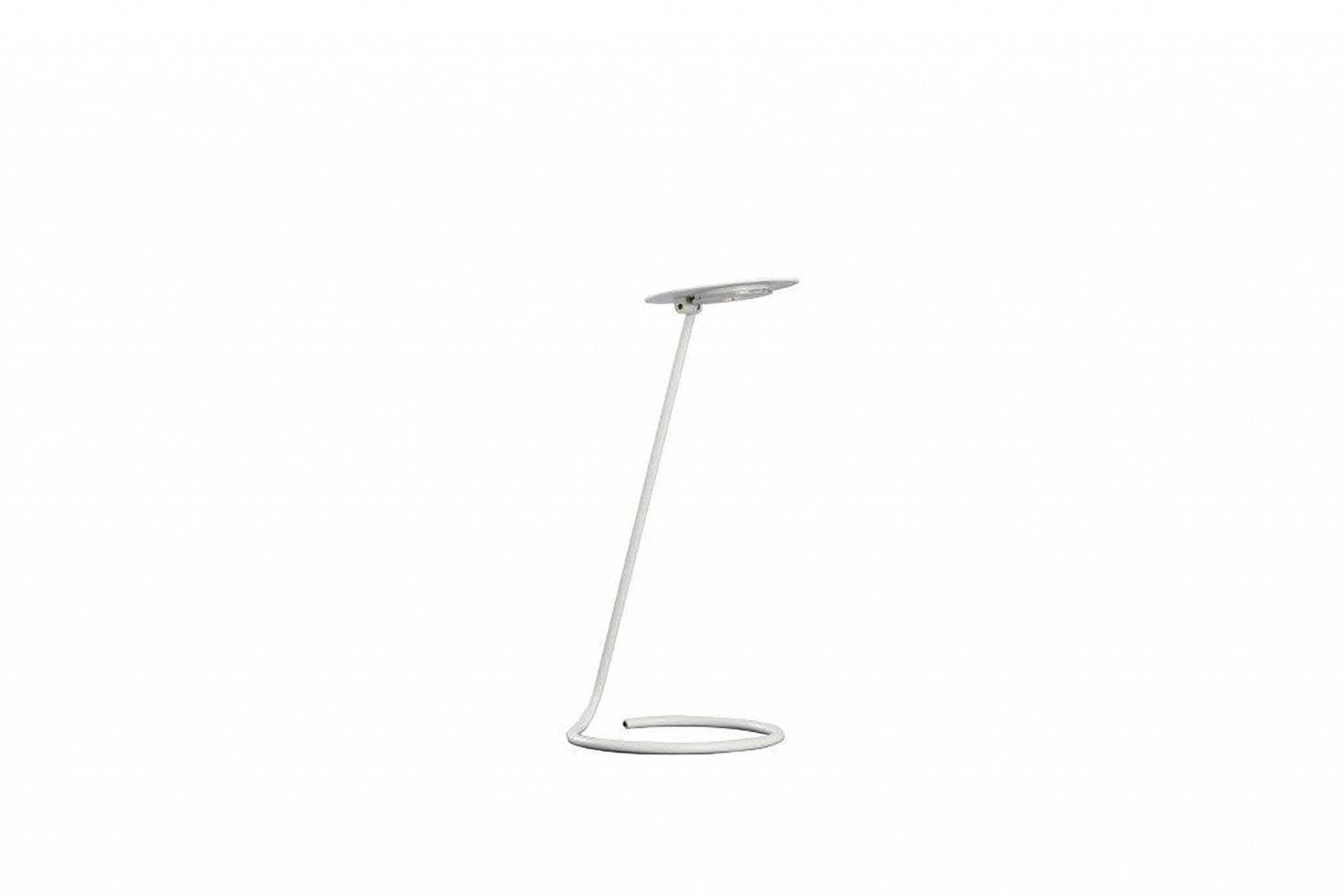 15" White Metal Desk Table Lamp With White Shade