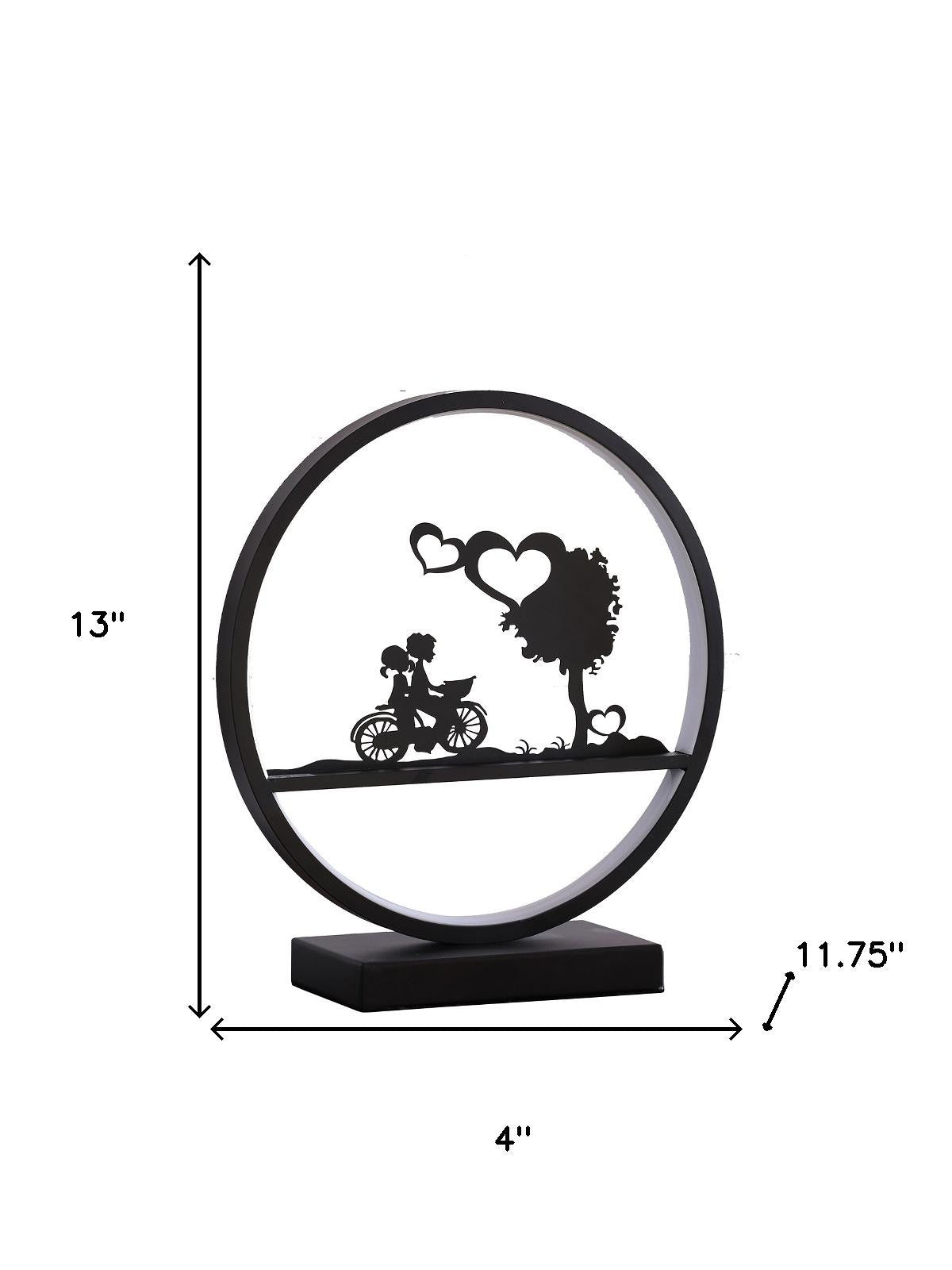 13" Black Bedside Led Table Lamp