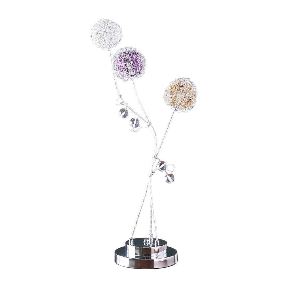 28" Clear Three Light Bedside Led Table Lamp