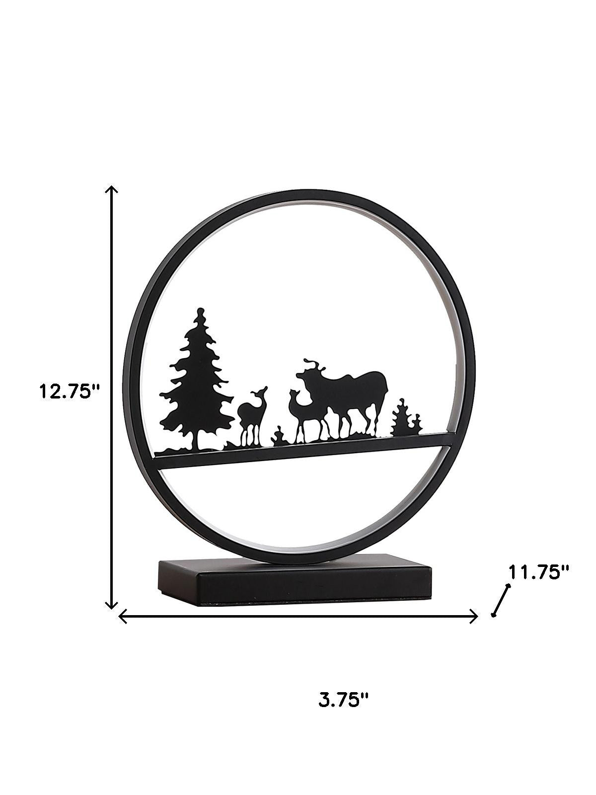 13" Black Bedside Led Table Lamp