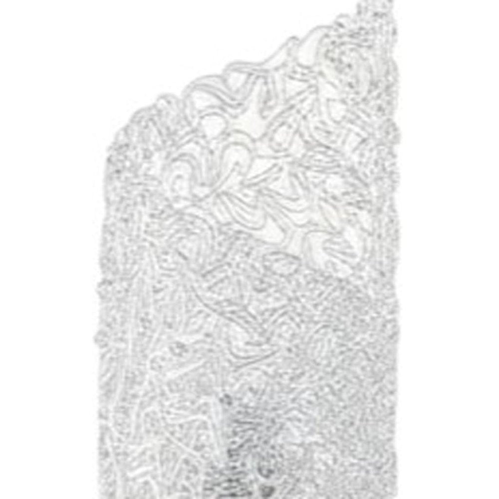 22" Silver Bedside Table Lamp With White Swirl Novelty Shade