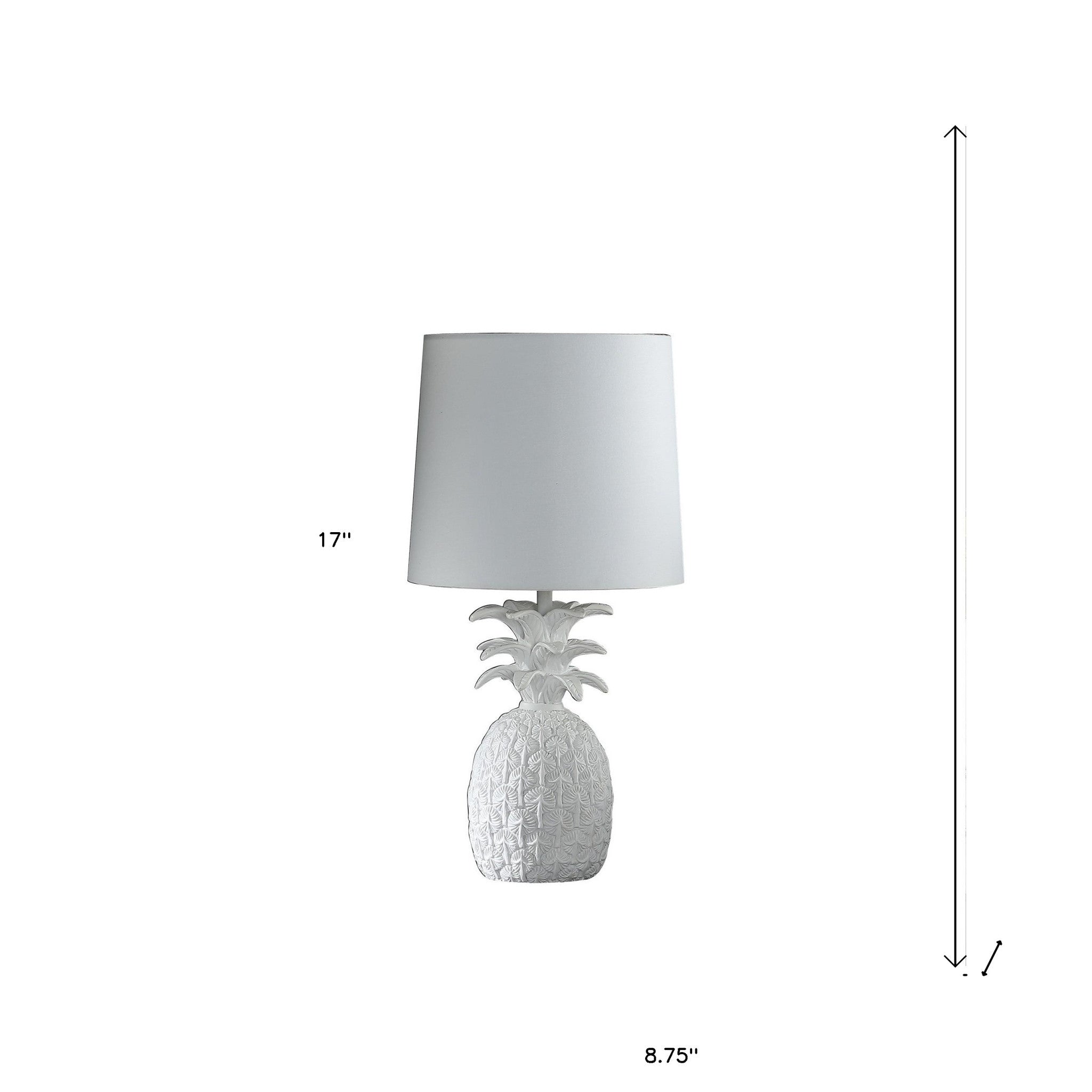 17" White Bedside Table Lamp With White Empire Shade