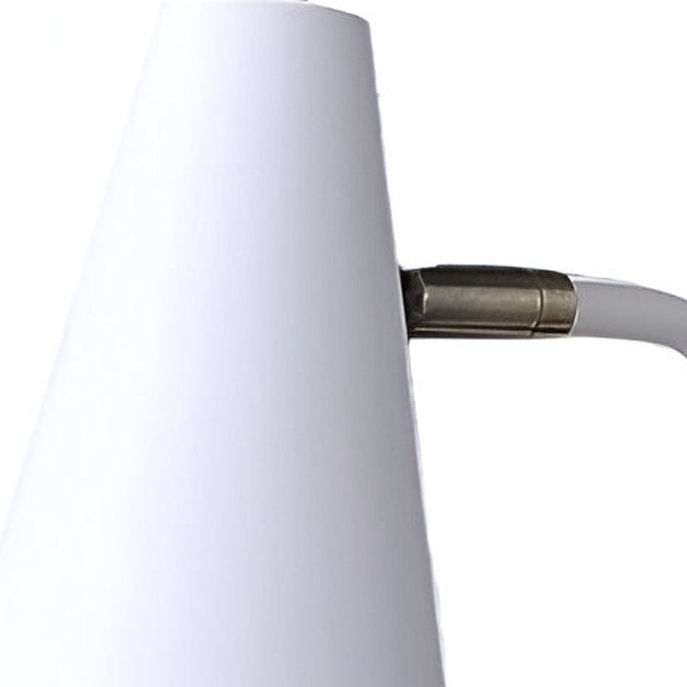 20" Compact White Metal Desk Lamp