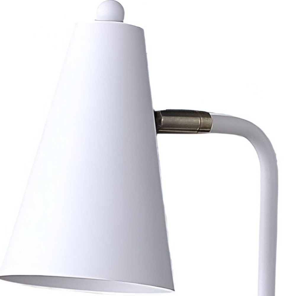 20" Compact White Student Metal Desk Lamp