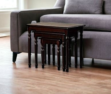 Set of Three 19" Brown Nested Tables