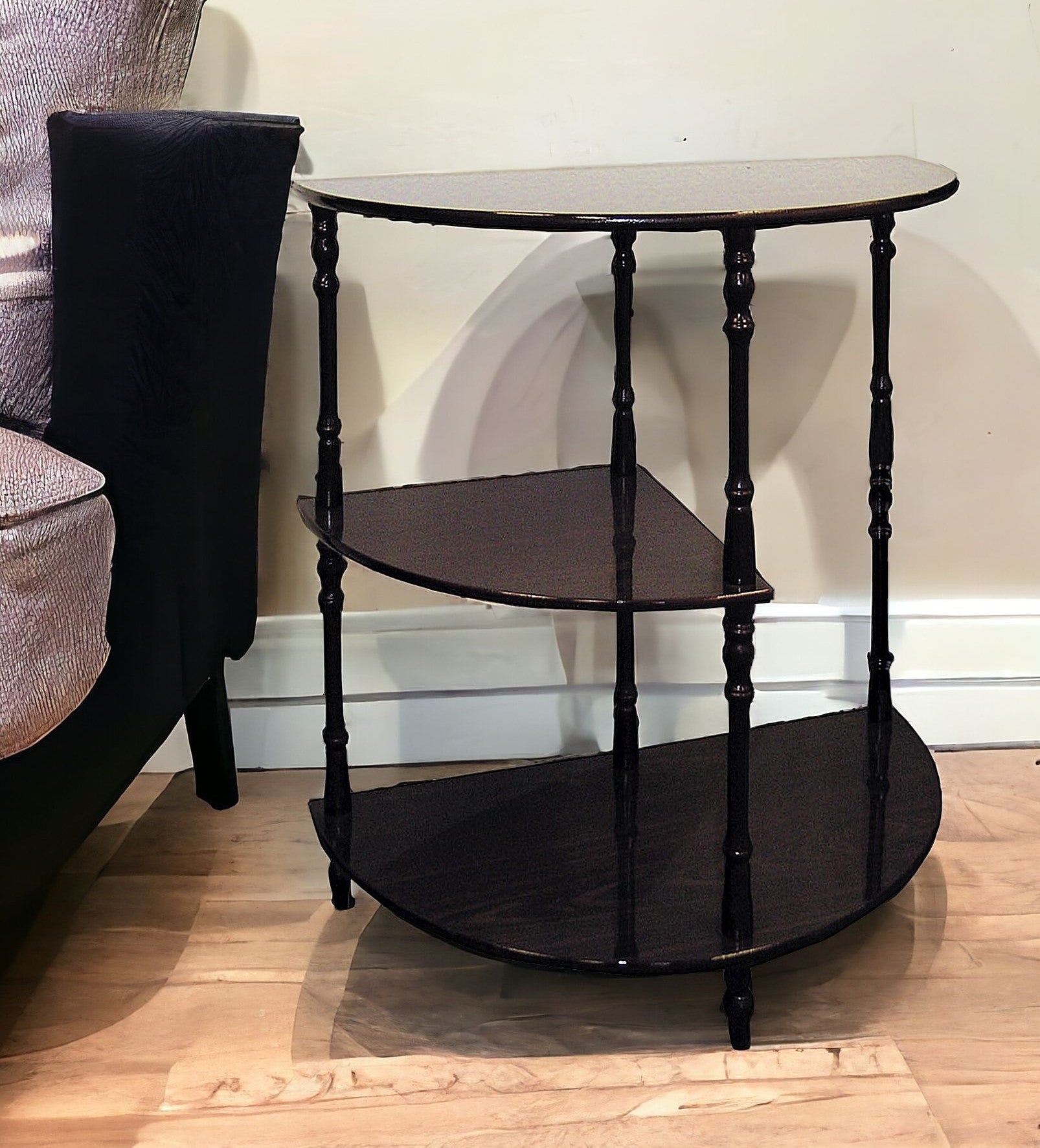 26" Brown End Table With Two Shelves