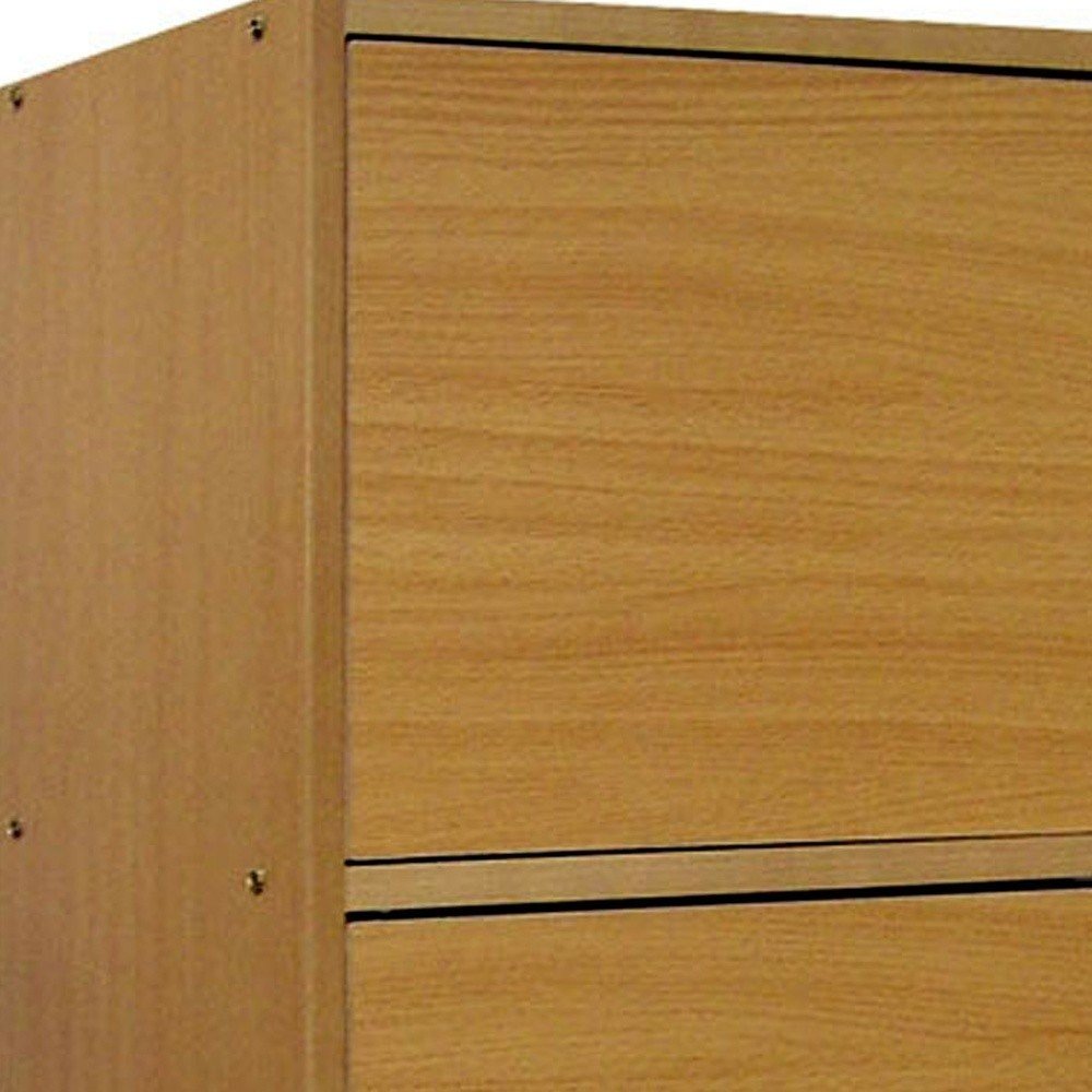 36" Natural Wood Three Tier Bookcase