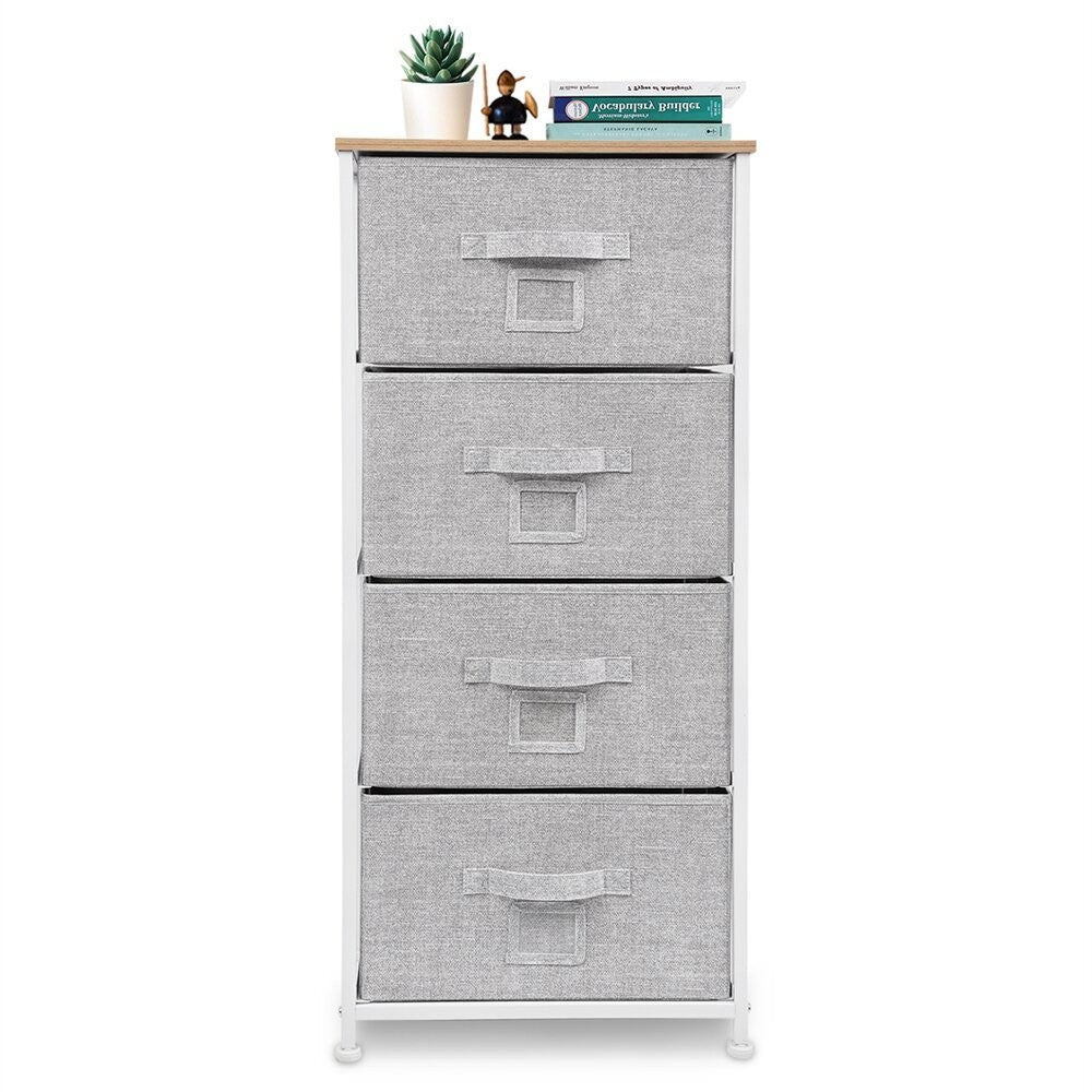 18" Brown and White Accent Cabinet With Four Drawers