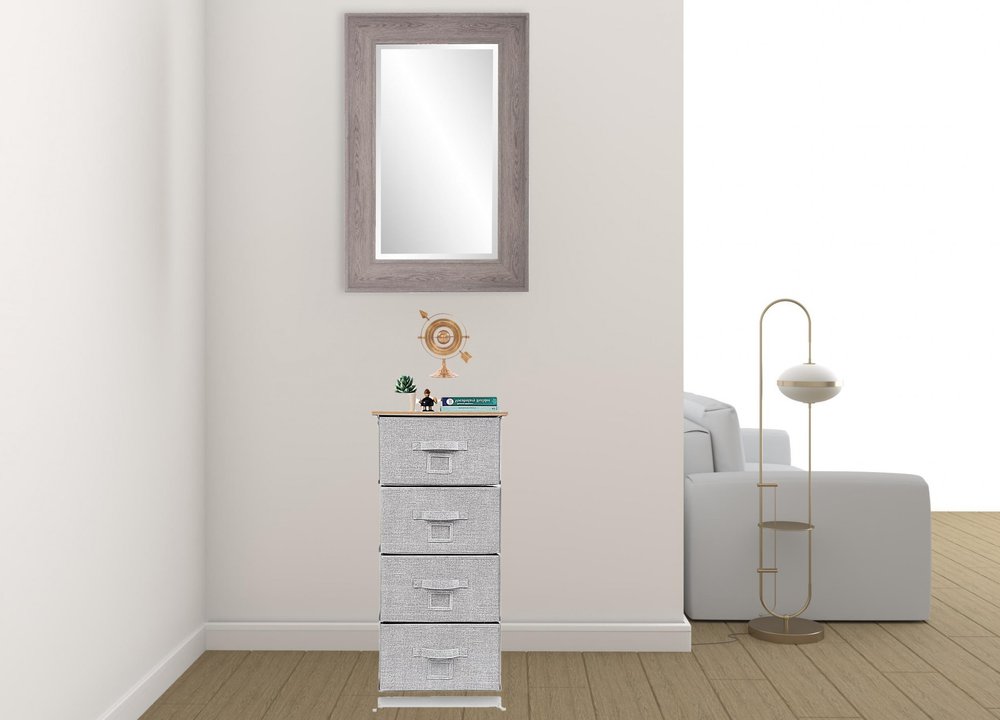 18" Brown and White Accent Cabinet With Four Drawers