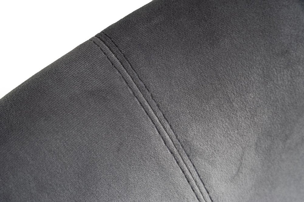 Gray and Gold Upholstered Fabric Wing Back Dining Side Chair