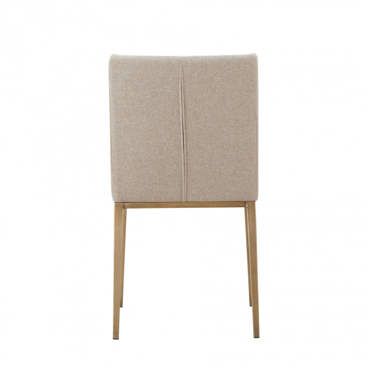 Set of Two Beige Brass Contemporary Dining Chairs