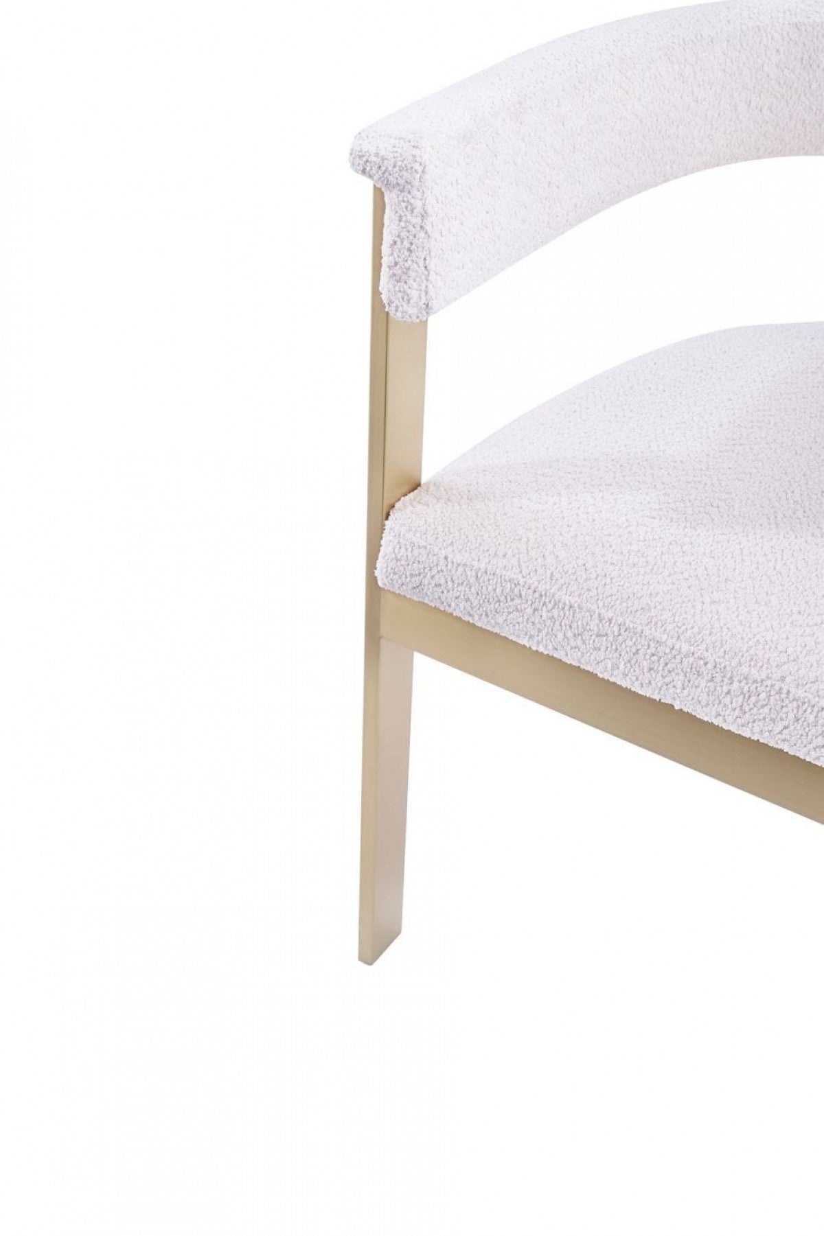 Beige and Gold Upholstered Velvet Slat Back Dining Arm Chair