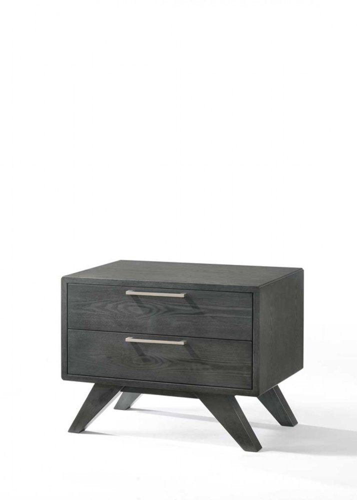 18" Solid Wood and Wood Two Drawer Nightstand