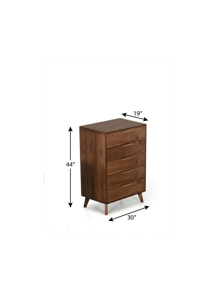 51" Brown Wood Six Drawer Double Dresser