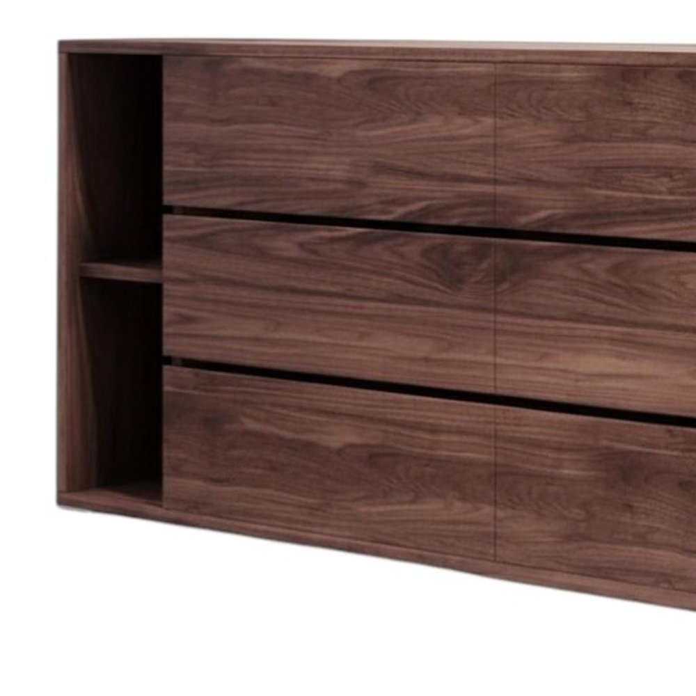 63" Walnut Solid Wood Six Drawer Double Dresser