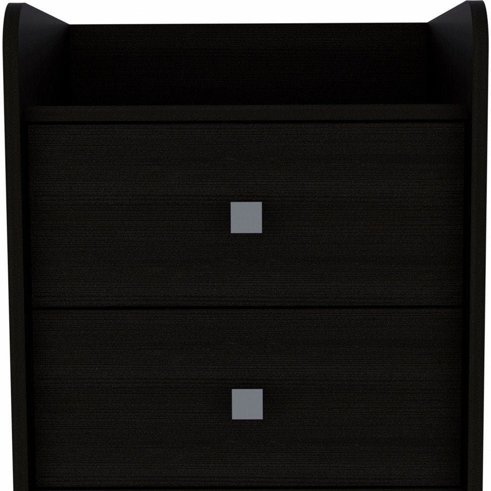 22" Wood Two Drawer Nightstand