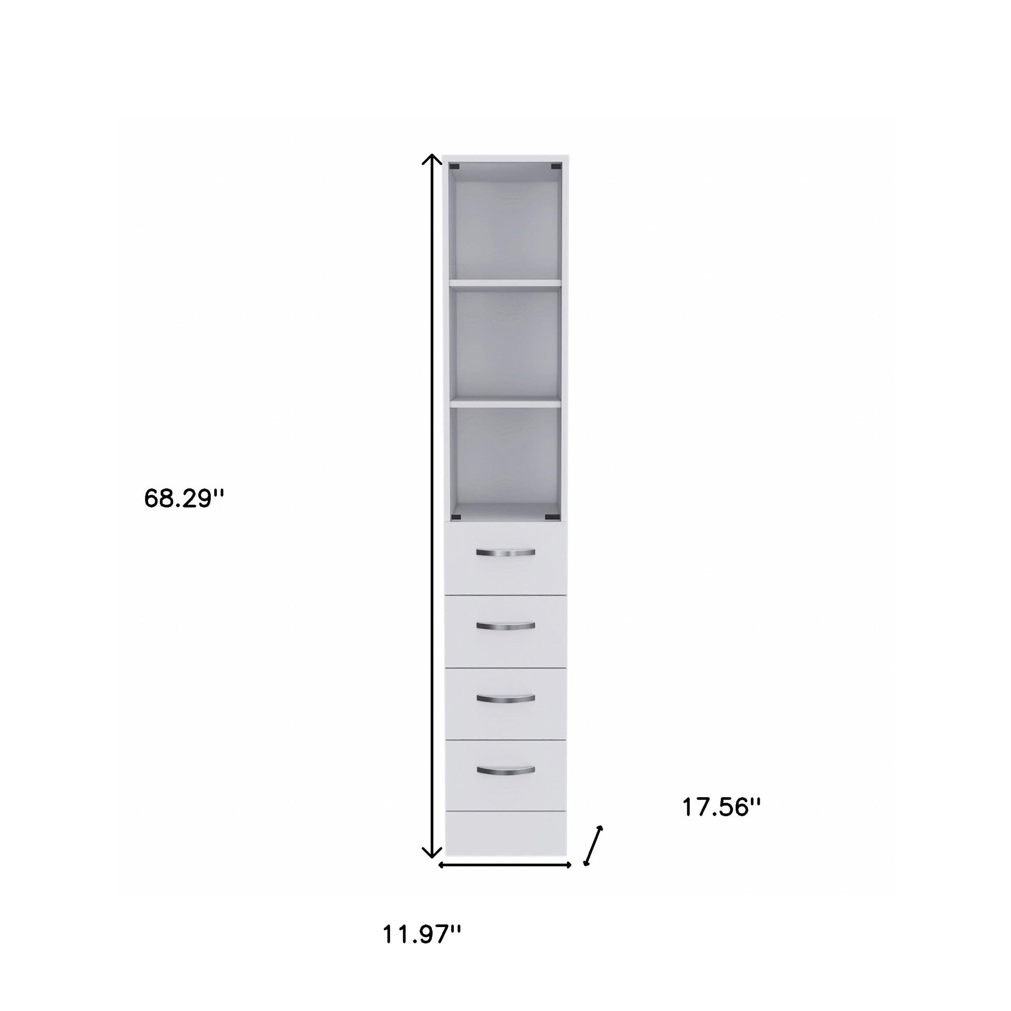 12" White Wood Linen Cabinet
